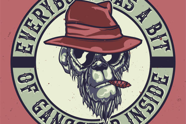 复古风格裁片印花服装：展现个性的骷髅与绅士帽设计