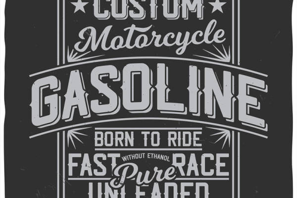 复古风格裁片印花服装：定制摩托车汽油，为速度而生