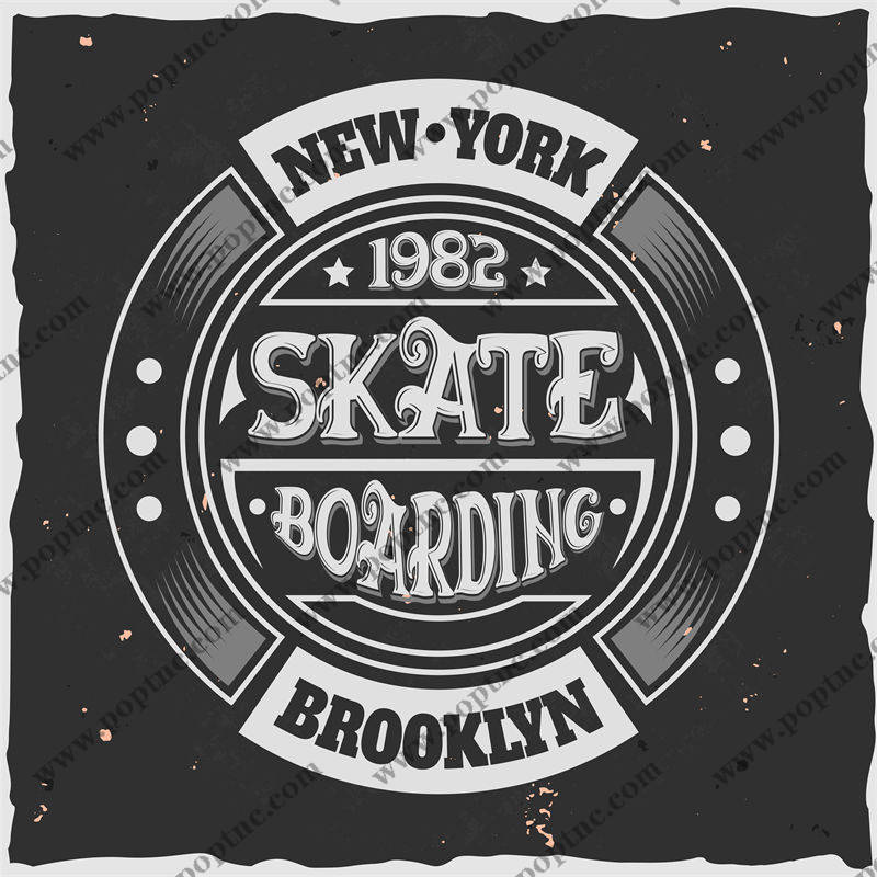 经典纽约布鲁克林1982年滑板裁片印花服装