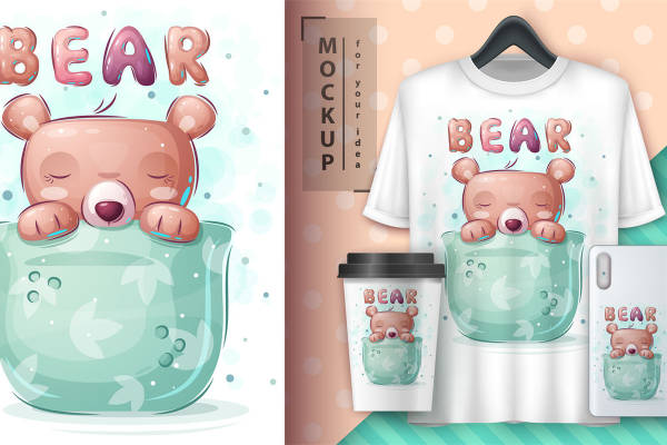 萌趣小熊裁片印花服装，打造你的可爱夏日造型