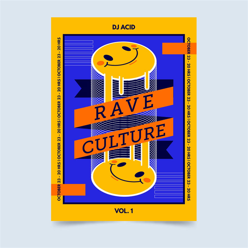 DJ ACID Rave Culture 裁片印花服装印花设计