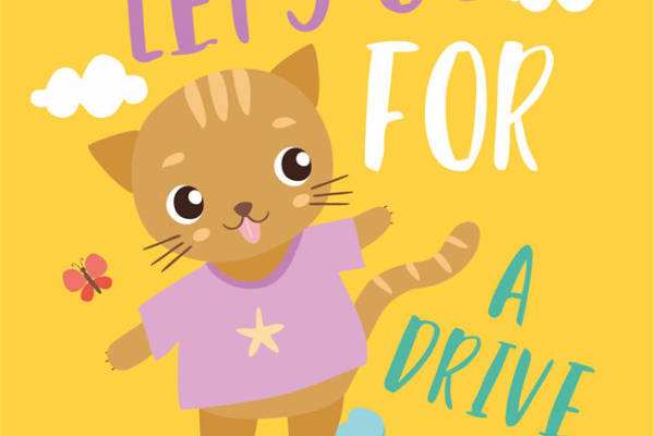 可爱卡通猫咪裁片印花服装，夏日活力滑板风格