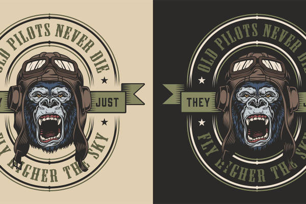 经典飞行员主题裁片印花服装：永不消逝的天空传奇