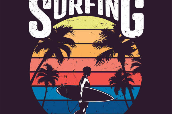 夏威夷冲浪主题裁片印花服装:夏日海滩风格