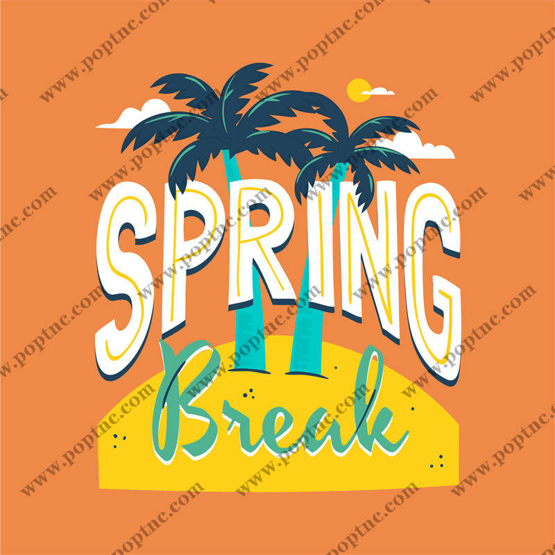 春假主题裁片印花服装印花设计,打造夏日休闲风格