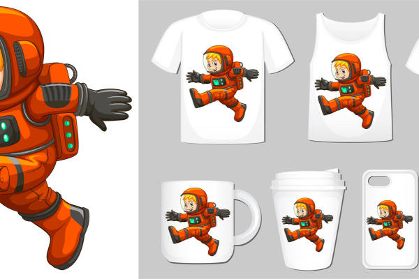 探索宇宙的小小宇航员裁片印花服装印花系列