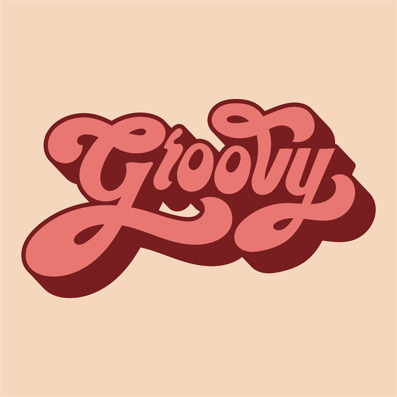 复古风格'Groovy'裁片印花服装，展现个性与时尚