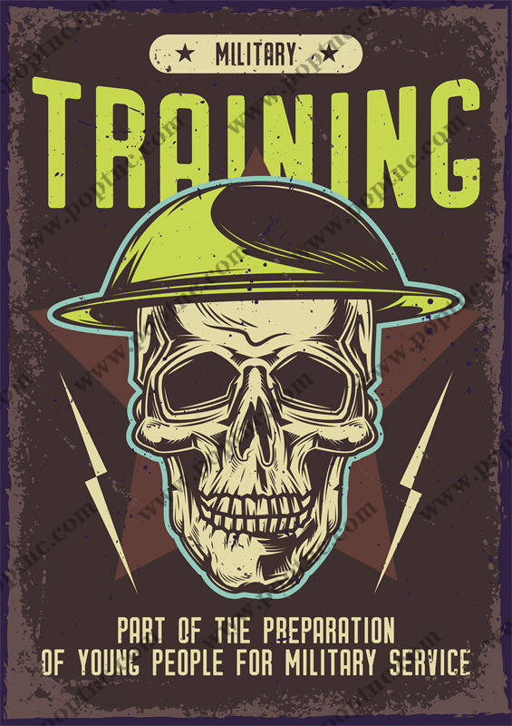 军事训练主题裁片印花服装:青年军事服务准备