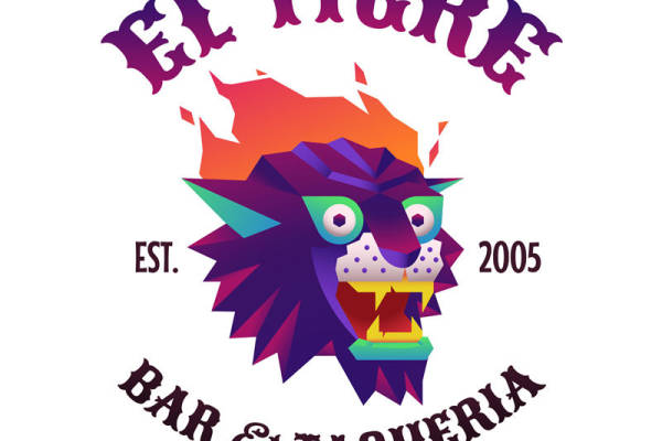 炫彩几何风格老虎裁片印花服装 时尚潮流新选择