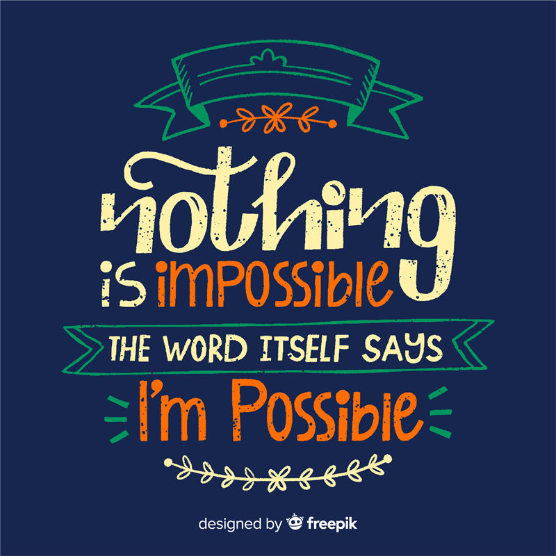 激励性裁片印花：'Nothing is Impossible'服装印花设计