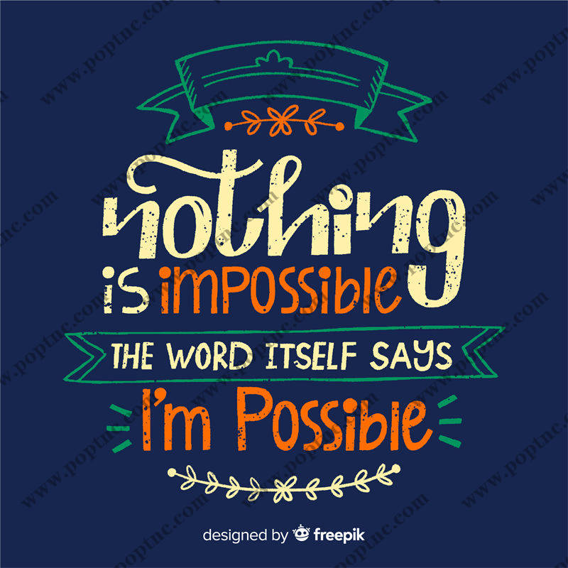 激励性裁片印花:'Nothing is Impossible'服装印花设计