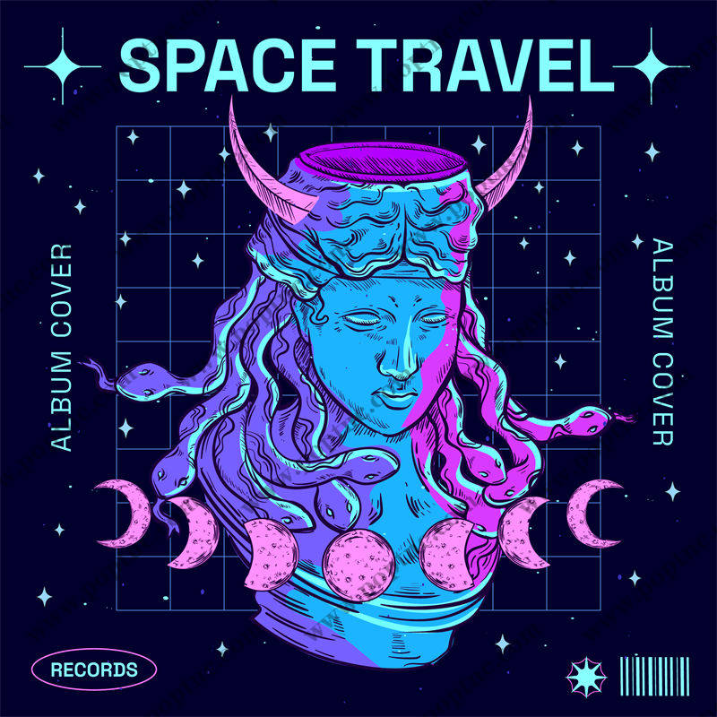 梦幻星际旅行主题裁片印花服装印花设计