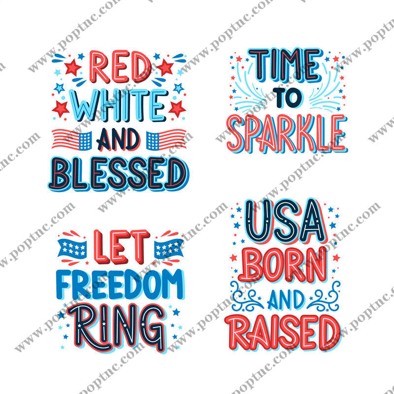 美国爱国主题裁片印花服装印花设计