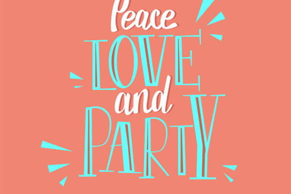 活力四射的裁片印花服装：和平、爱与派对
