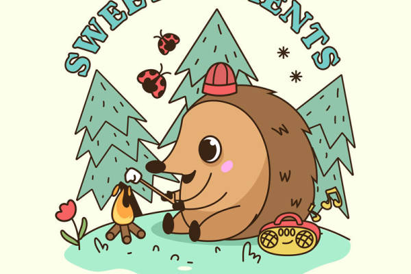 夏日清新可爱卡通裁片印花服装印花设计