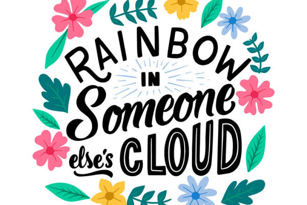 彩虹在他人云彩中的裁片印花服装印花设计