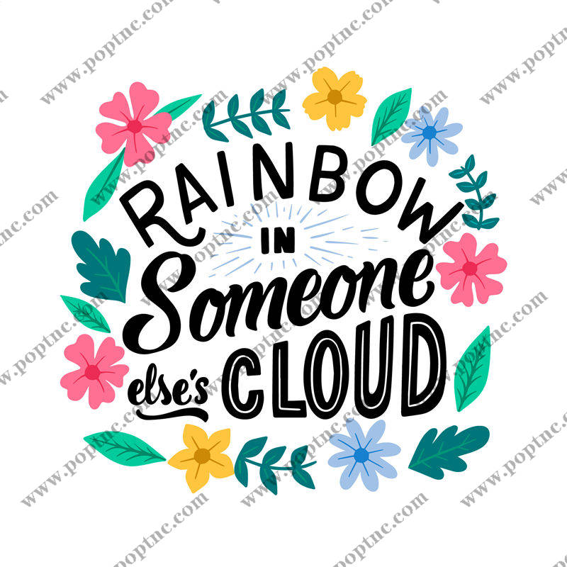 彩虹在他人云彩中的裁片印花服装印花设计