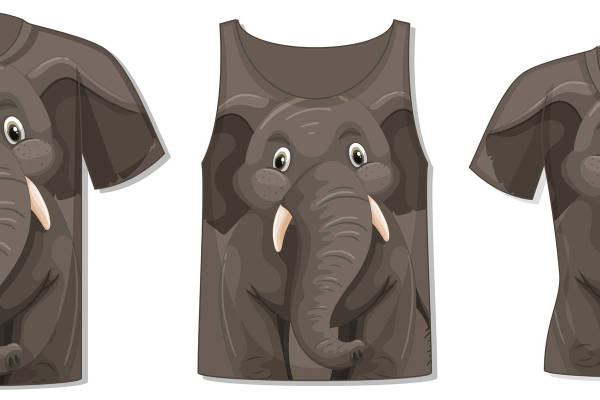 可爱卡通大象裁片印花服装，夏日必备时尚单品