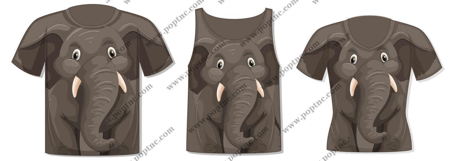 可爱卡通大象裁片印花服装,夏日必备时尚单品