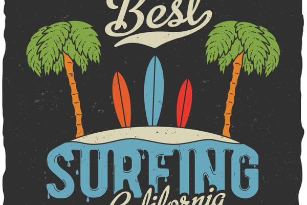 探索加州冲浪魅力:最佳裁片印花服装印花设计