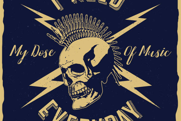 复古摇滚风格裁片印花服装印花设计，音乐爱好者的每日必需