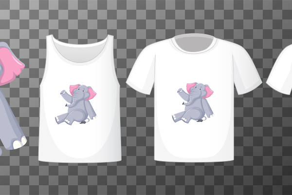 可爱卡通小象裁片印花服装印花设计