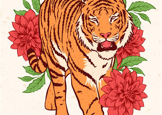 鼓舞人心的老虎裁片印花服装，展现你的力量与真实