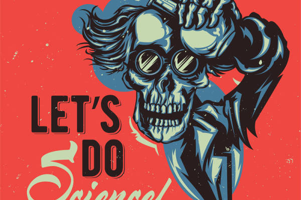 科学实验骷髅头裁片印花服装，激发探索精神的时尚选择