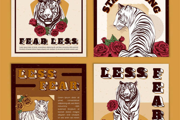 勇敢无畏的老虎裁片印花服装，展现你的坚强与无畏