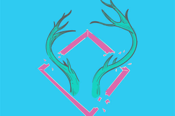 自然之美：鹿角与心形裁片印花服装