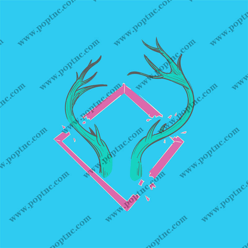 自然之美:鹿角与心形裁片印花服装