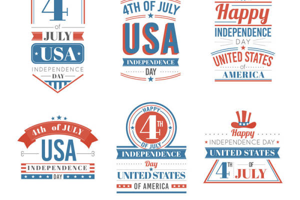 复古美国独立日主题裁片印花设计，适合服装印花