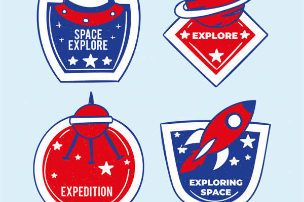 复古太空探险系列服装印花设计，探索未来时尚