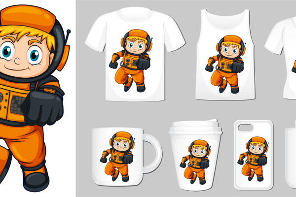 宇航员主题裁片印花,打造个性服装