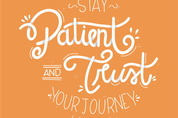 温暖橙色背景上的耐心与信任印花服装