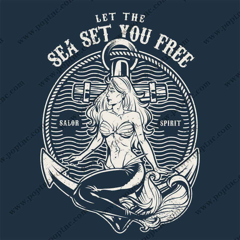 海浪与自由:复古风格服装印花设计