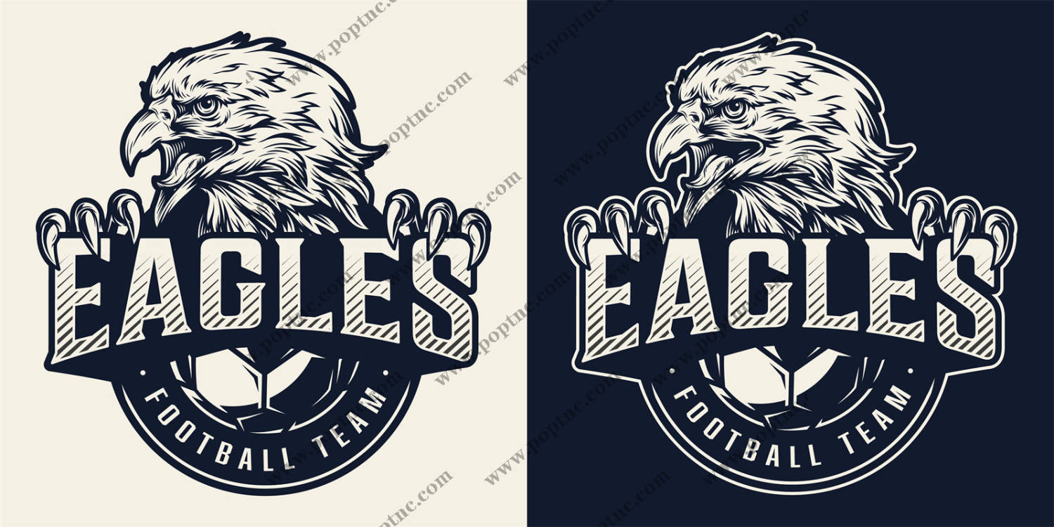 鹰头图案裁片印花:经典复古风格服装印花设计