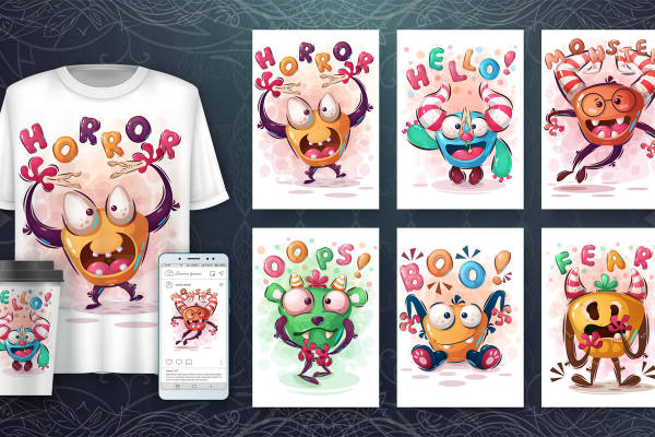 裁片印花服装:趣味怪物图案,轻松打造个性时尚