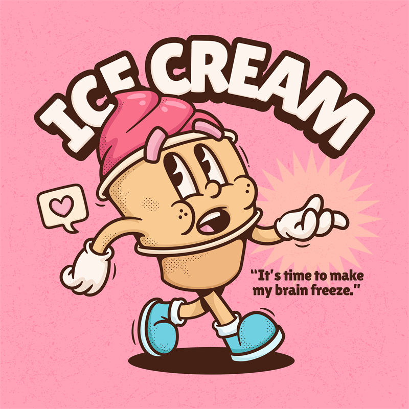 甜蜜冰淇淋:可爱卡通印花服装裁片