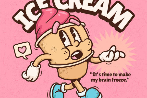 甜蜜冰淇淋:可爱卡通印花服装裁片