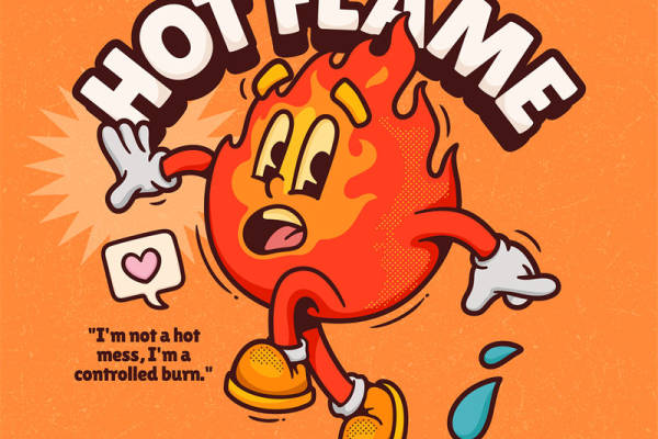 时尚裁片印花：热浪火焰服装印花设计