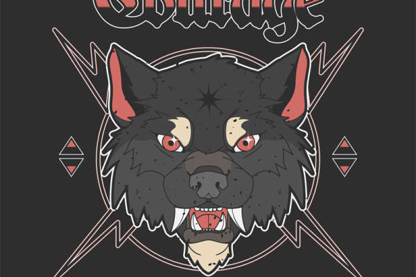 勇者之魂：狼头裁片印花服装设计