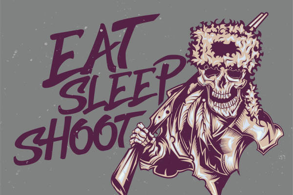 暗黑风格骷髅头裁片印花服装设计