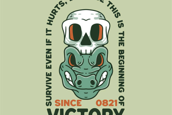 复古骷髅图案裁片印花服装，展现个性与力量