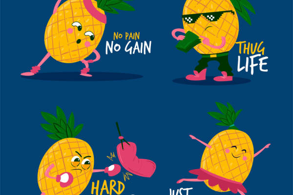 时尚菠萝裁片印花：打造个性服装