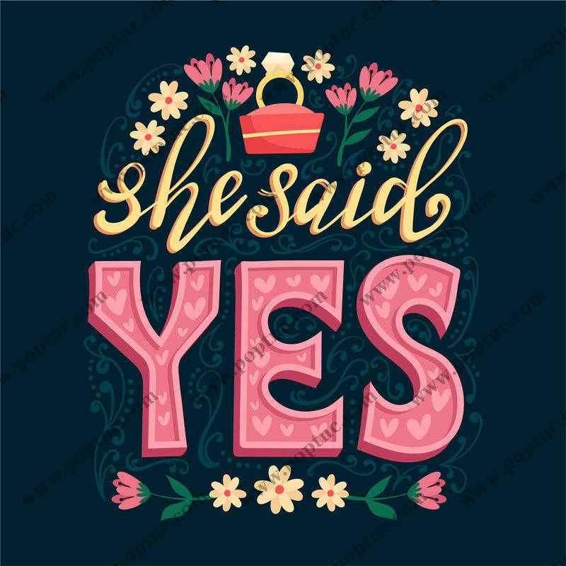 浪漫花语:她说了,YES!服装印花设计
