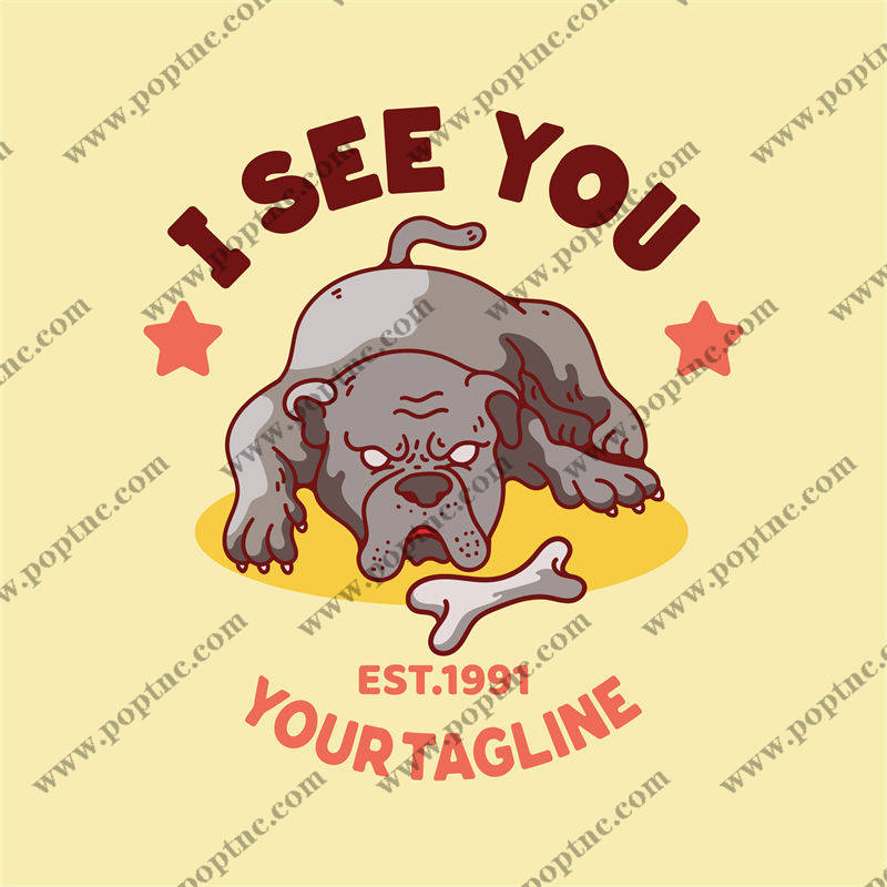 复古斗牛犬图案裁片印花,时尚个性服装印花设计