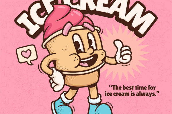 粉色冰淇淋花型纹理服装印花：可爱与时尚的完美结合