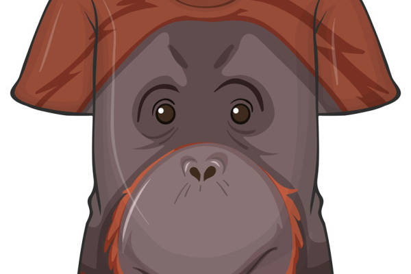 创意裁片印花：萌趣猩猩图案服装印花设计