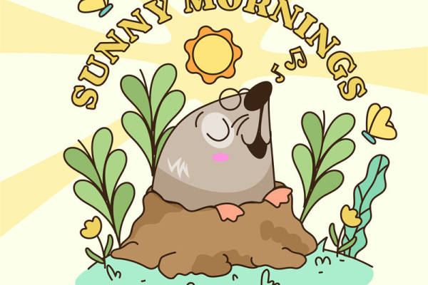 阳光明媚的早晨，萌趣小动物印花服装裁片